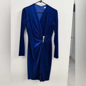 Calvin Klein velvet Royal Blue dress. Size 4